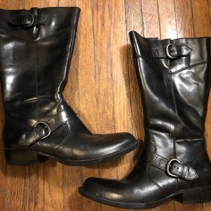 Born Shoes | Black Leather Boots (Mid calf height)